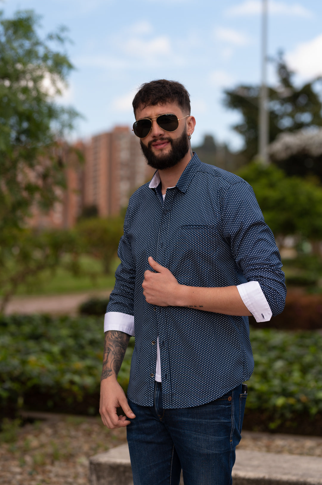 Camisa de Hombre 31156 Azul