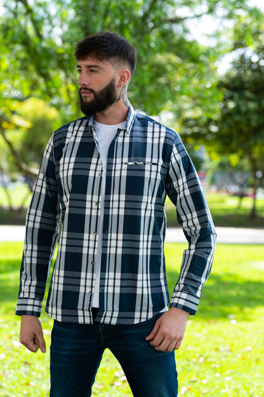 Camisa de Hombre 31149 Azul Oscuro