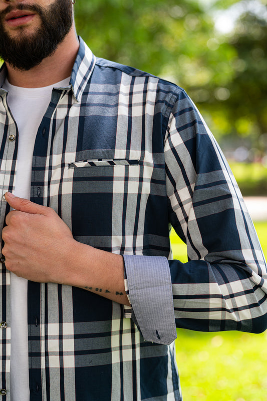 Camisa de Hombre 31149 Azul Oscuro