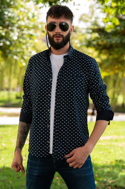 Camisa de Hombre 31168 Azul