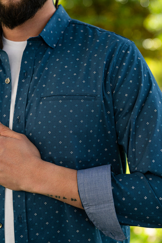 Camisa de Hombre 31167 Azul