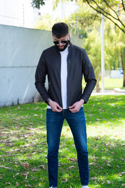 Match Chaqueta Biker Tipo Cuero Hombre 11013