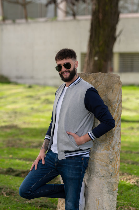 Chaquetas Beisbolera 14019 Gris