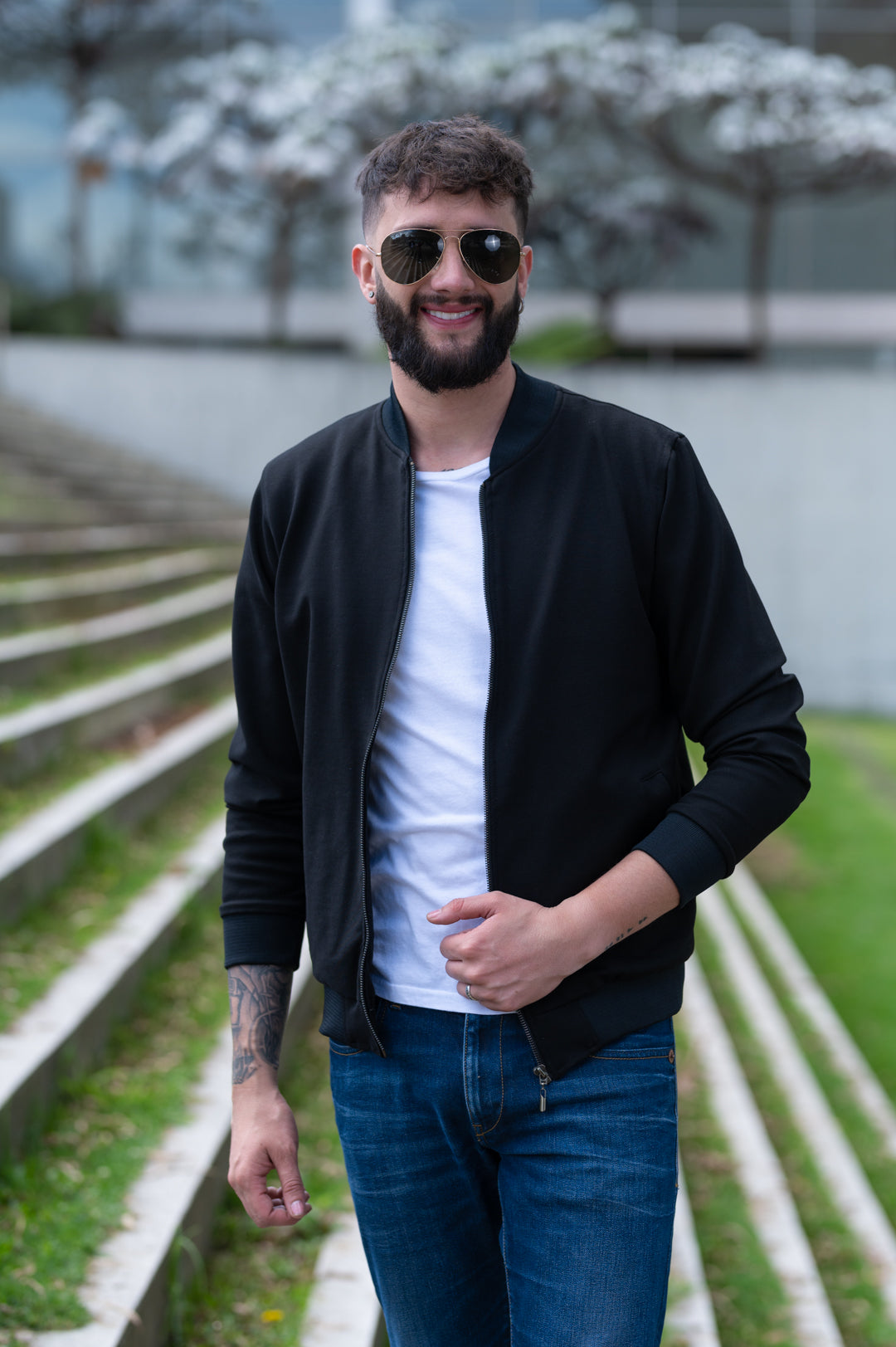 Match  de Chaquetas Bomber Classic Hombre 14001 Negro