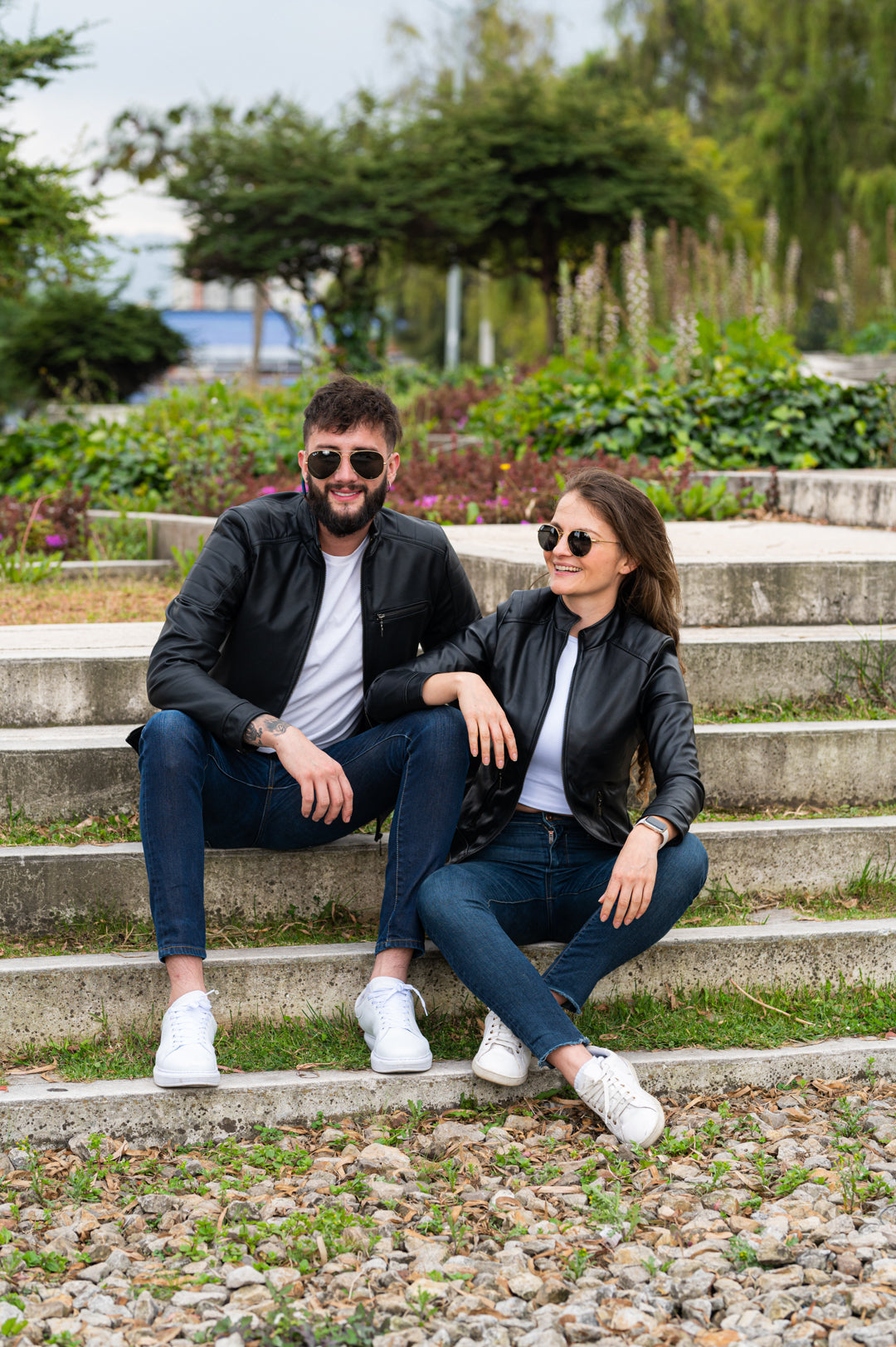 Match Chaqueta Biker Tipo Cuero Hombre 11013