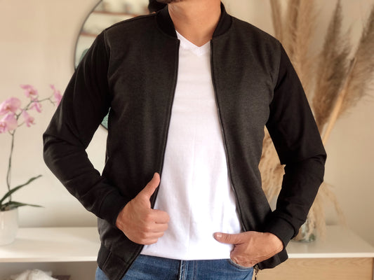 Chaquetas Beisbolera 14013 Gris Oscuro