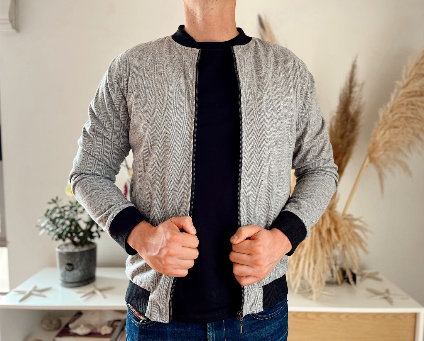 Chaquetas Bomber Classic 14151 Gris Claro